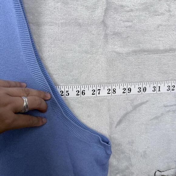 Polo Ralph Lauren Pima Cotton Knit Sweater Vest Blue Men Size L Classic Fit Golf - Picture 7 of 7